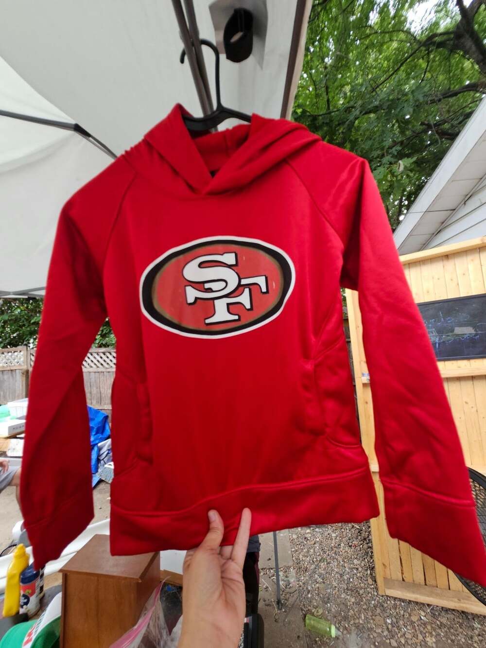 NFL Team Apparel San Francisco 49ers Youth Red Performance Hoodie Size S 8